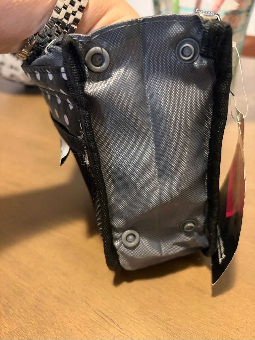 Periea Chelsy Purse Handbag Organizer Black White Polka Dot NWT